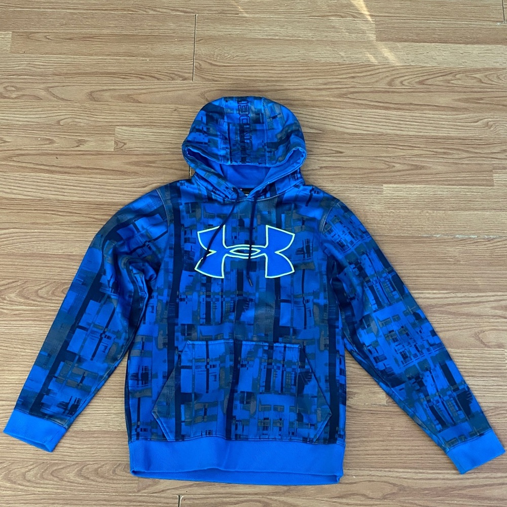 Under Armour Blue and Black Patterned Hoodie